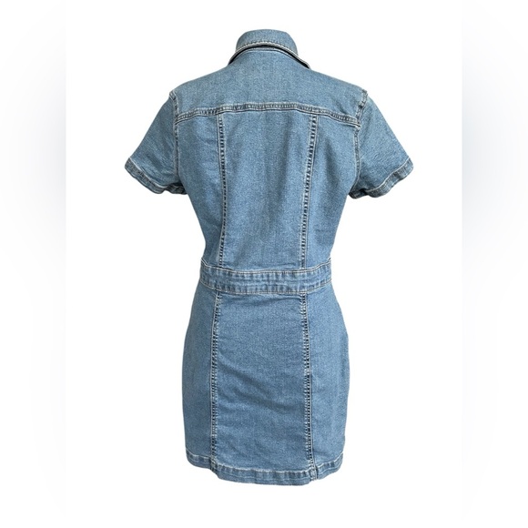 Peace Love Eco By Rewash Button Up Mi I Denim Dress size Medium - Picture 4 of 12